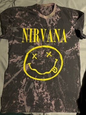NIRVANA Black Tee with Bright Yellow Logo